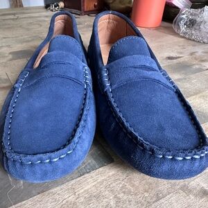 Blue Suede Loafers for Women